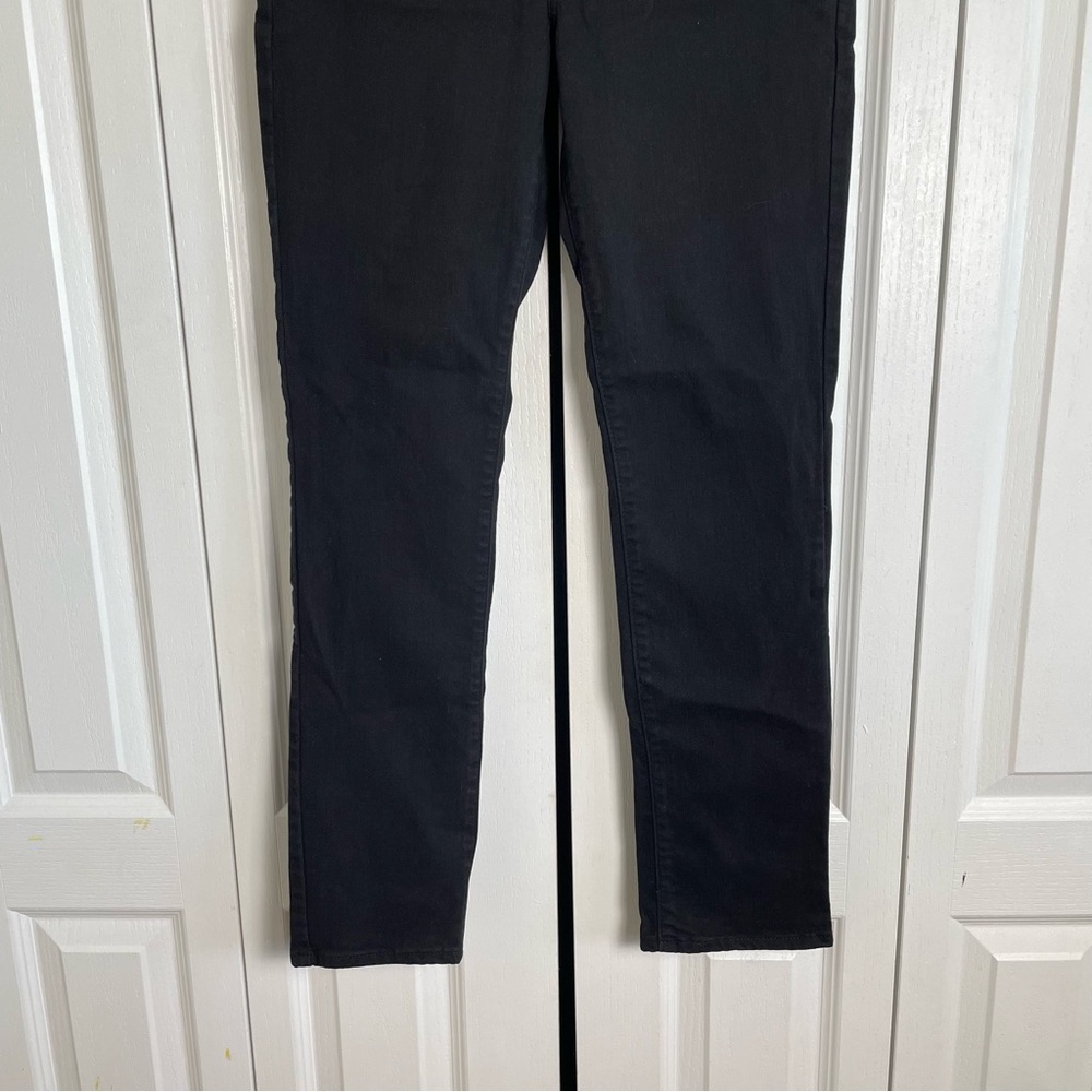 Levi’s Premium 724 High Rise Slim Straight Jeans Women’s 31 Black Stretch Chic - Picture 6 of 15
